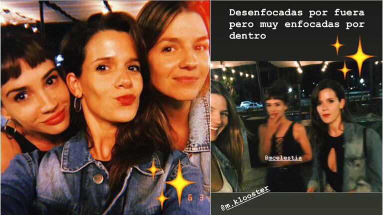 Las fotos del reencuentro de Celeste Cid, Violeta Urtizberea y Marcela Kloosterboer (Fotos: Instagram e instagram Stories)