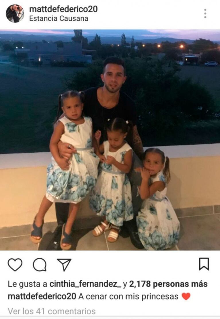 Las fotos del reencuentro de Matías Defederico con sus hijas: ¡contundente mensaje de Cinthia Fernández! 