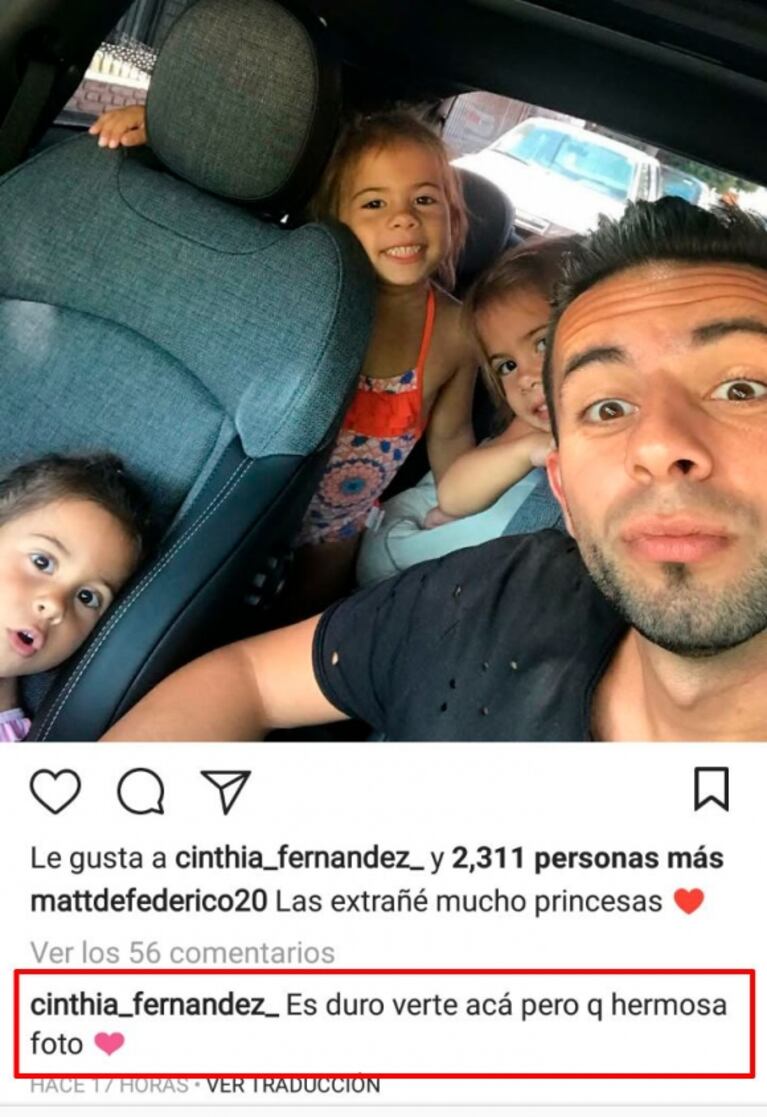 Las fotos del reencuentro de Matías Defederico con sus hijas: ¡contundente mensaje de Cinthia Fernández!