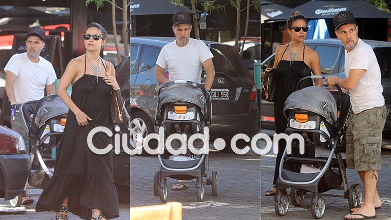 Las fotos del relajado paseo de Lourdes Sánchez y el Chato Prada con su hijo (Foto: Movilpress)