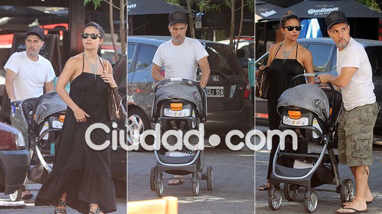 Las fotos del relajado paseo de Lourdes Sánchez y el Chato Prada con su hijo (Foto: Movilpress)