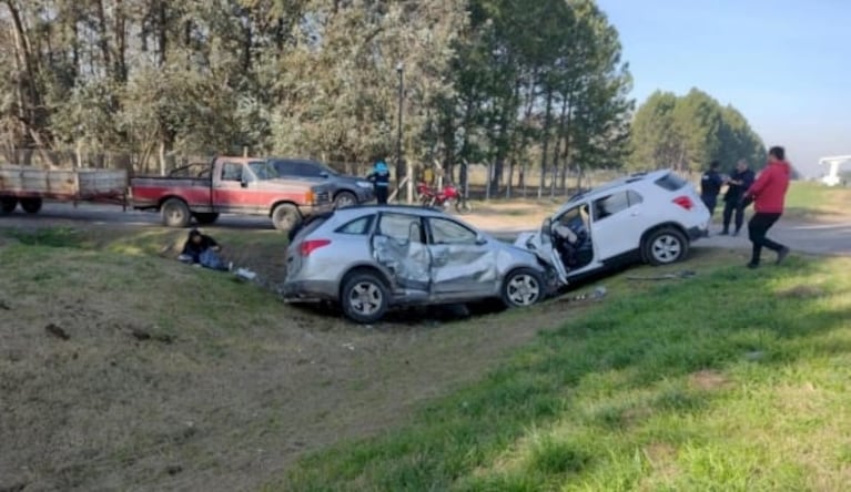 Las fotos del tremendo choque de Rocío Quiroz con su beba de un año en la ruta 2