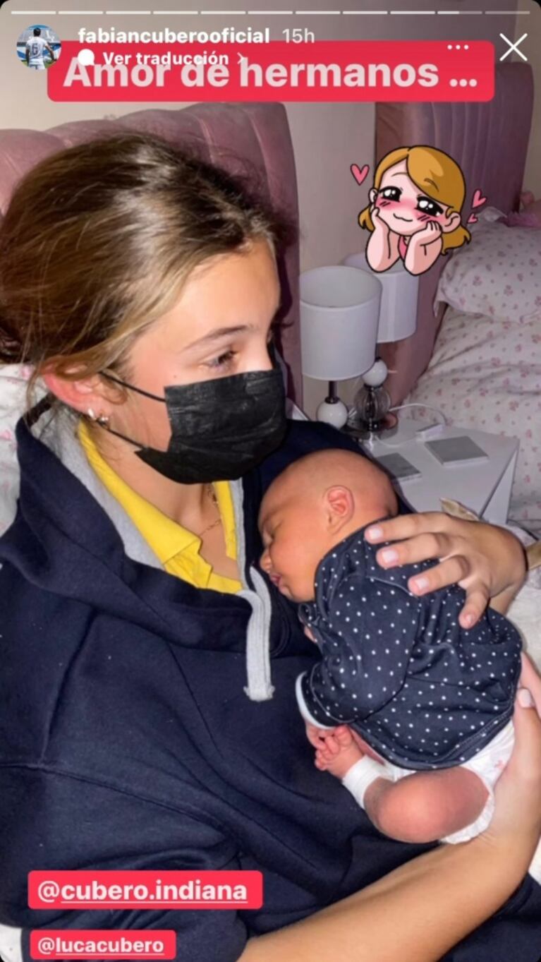 Las fotos más dulces de Indiana Cubero, la hija de Fabián y Nicole Neumann, junto a Luca: "Amor de hermanos"