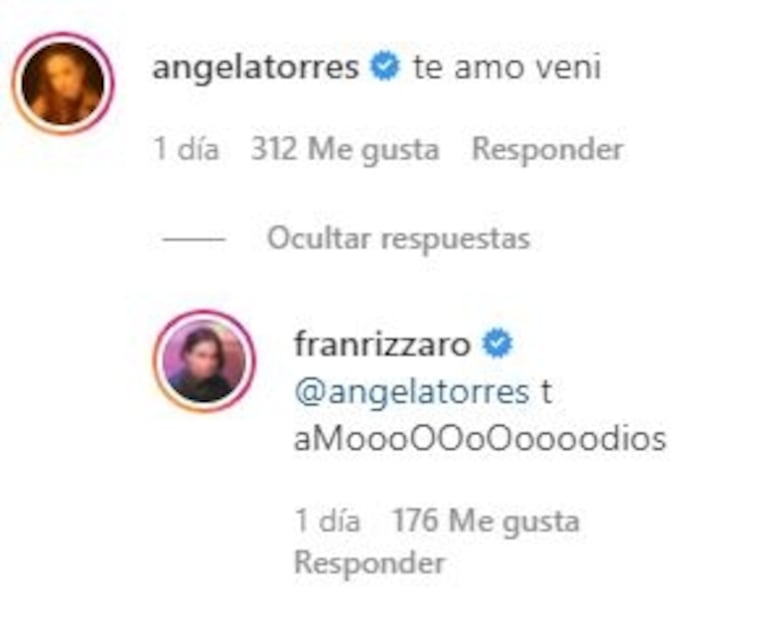 Las fotos más románticas de Ángela Torres con Franco Rizzaro: "El amor de mi vida"