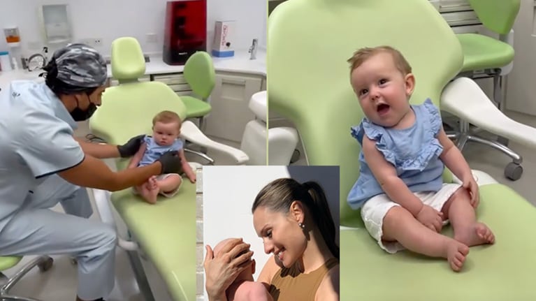 Las fotos más tiernas de la hija de Pampita, Ana, visitando a su tío odontólogo en su consultorio.