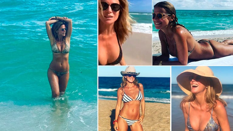 Las fotos playeras de Flavia Palmiero, súper diosa a los 51 años: Al natural y sin filtro