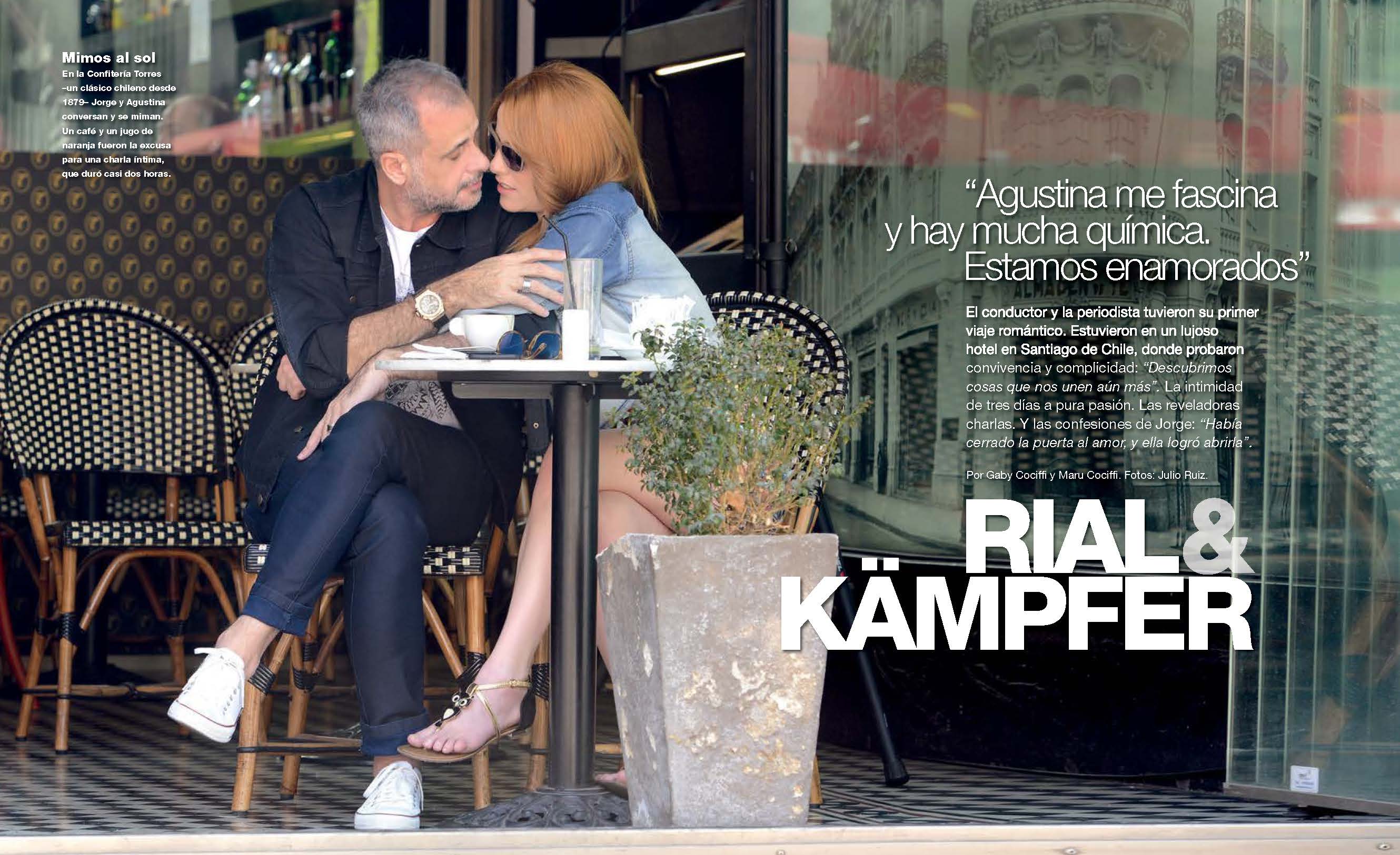 Las fotos románticas de Jorge Rial y Agustina Kämpfer en Chile (Foto: revista Gente)