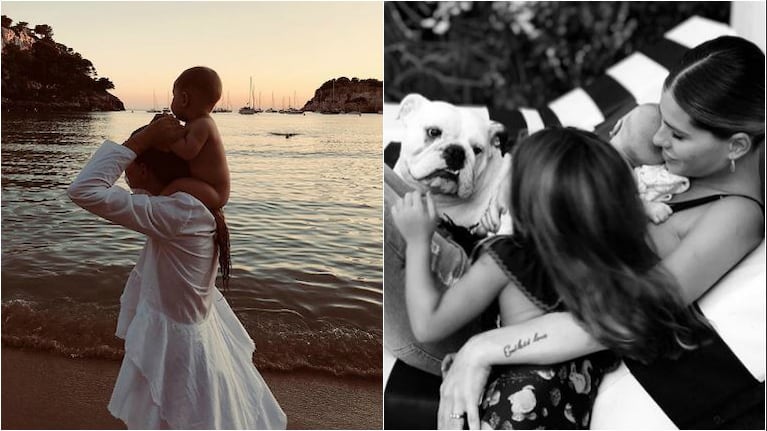 Las fotos súper dulces de la China Suárez con Magnolia y Rufina en el mar Mediterráneo