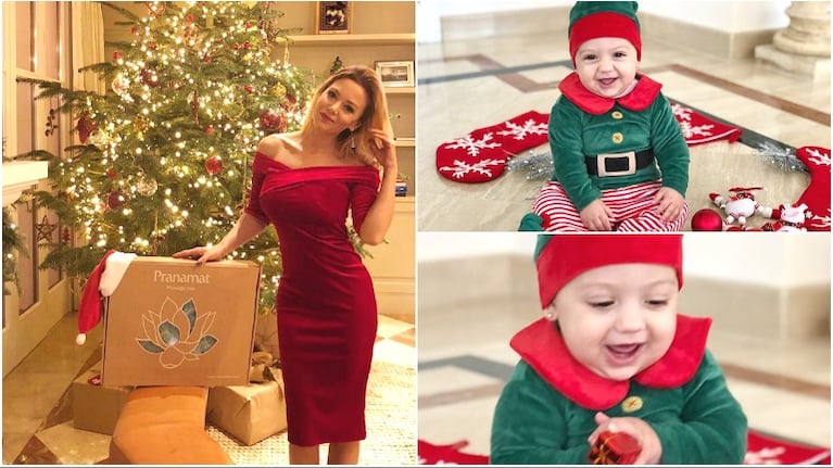 Las fotos súper tiernas del look navideño de la hija de Evangelina Anderson: Estamos acá armando el arbolito y de...