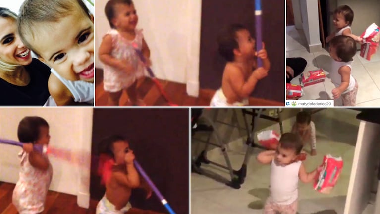 Las gemelas de Cinthia Fernández y sus divertidos videos. (Foto: Instagram)