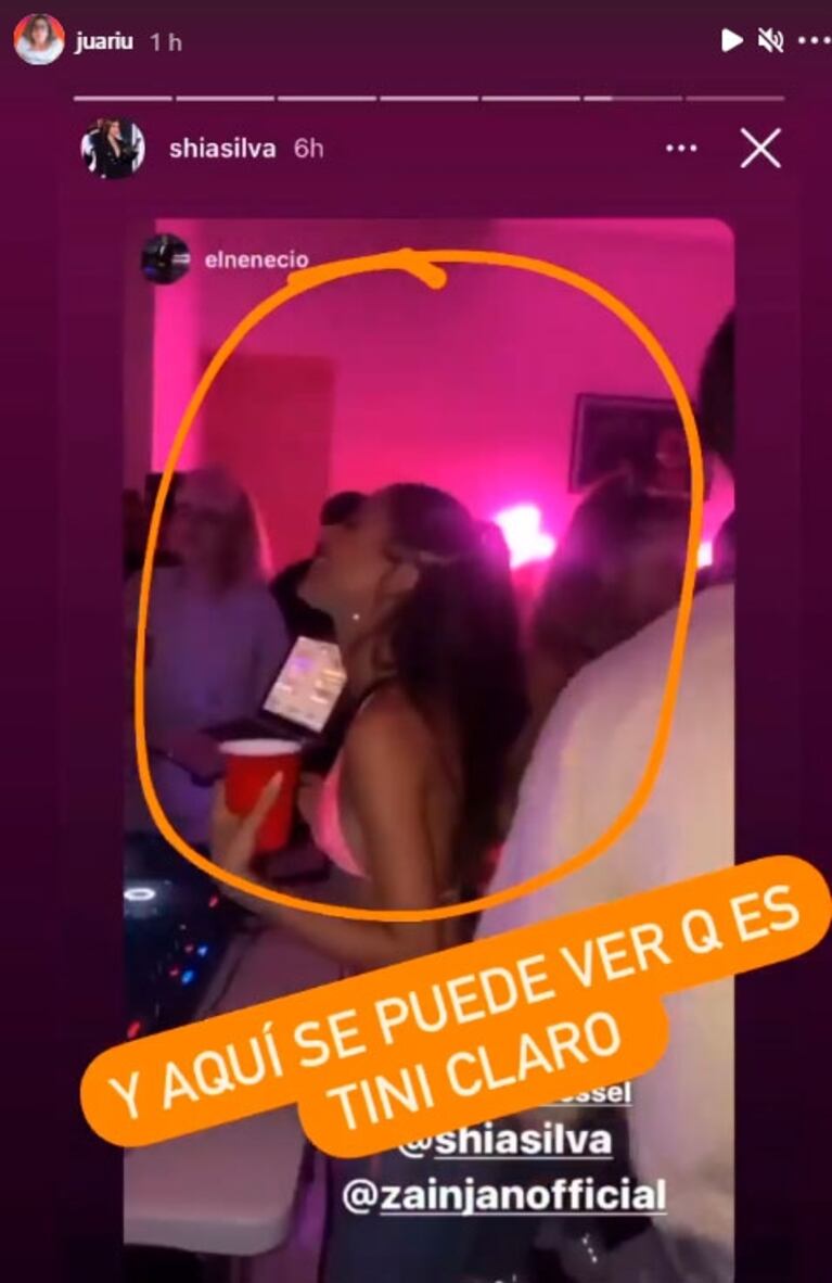 Las imágenes de Tini Stoessel y Sebastián Yatra, juntos en una fiesta en Miami, en medio de rumores de reconciliación