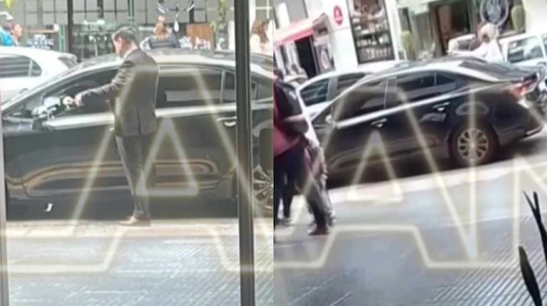 Las imágenes del bloqueo de garage que habría hecho la custodia de Yuyito González (Fotos: capturas América TV)