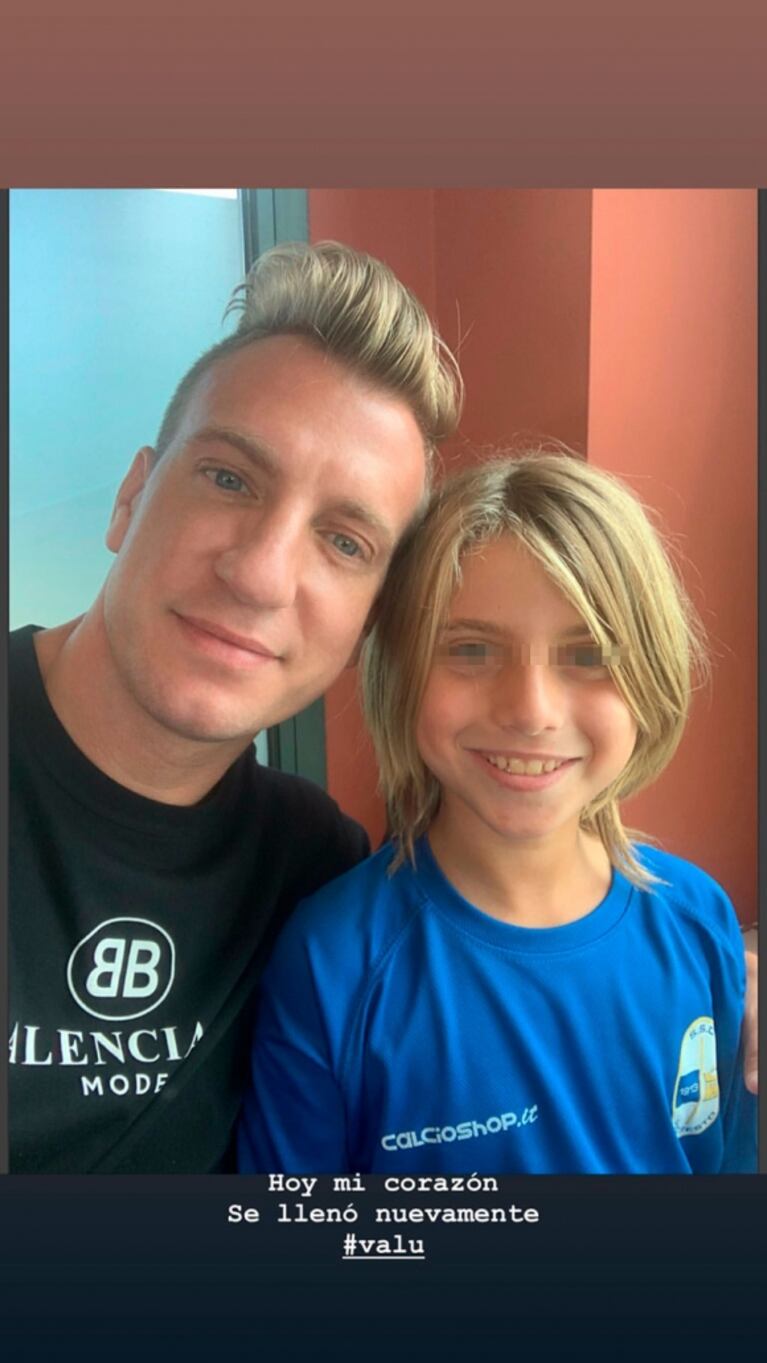 Las imágenes del emotivo reencuentro de Maxi López con sus hijos: "Queremos todos los mimos"