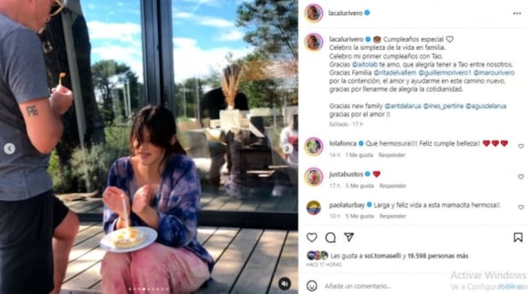 Las imágenes del primer cumpleaños de Calu Rivero con su hijo Tao, Aíto de la Rúa y su familia en Uruguay