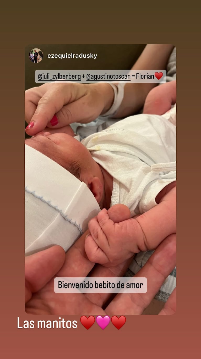 Las imágenes más tiernas de Julieta Zylberberg con su bebé recién nacido: mirá a Florián chupándose el dedo
