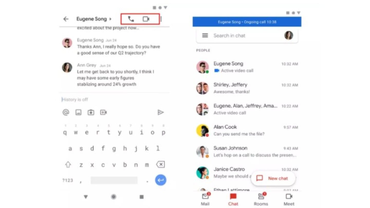 Las llamadas de voz y vídeo desde la app de Gmail ya están disponibles