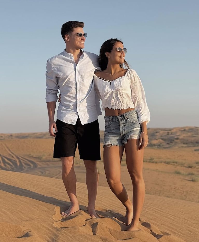 Las lujosas vacaciones de Julián Álvarez y su novia Emilia Ferrero en Dubai: “Te amo”