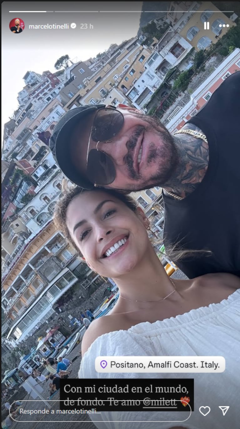 Las lujosas vacaciones de Marcelo Tinelli y Milett Figueroa en la Costa Amalfitana