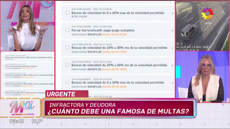 Las multas de Wanda Nara por infracciones de tránsito (Foto: captura de eltrece).