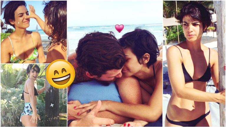 Las paradisíacas vacaciones de Agustina Cherri con sus hijos y su pareja en las playas de México (Fotos: Instagram)