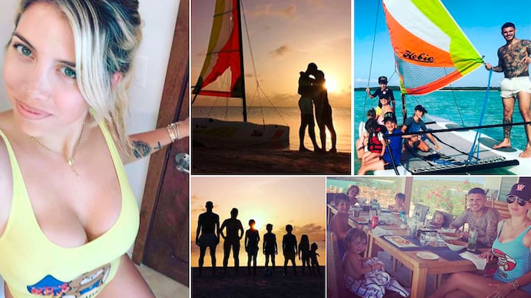 Las paradisíacas vacaciones familiares de Wanda Nara y Mauro Icardi en las islas Turcas y Caicos