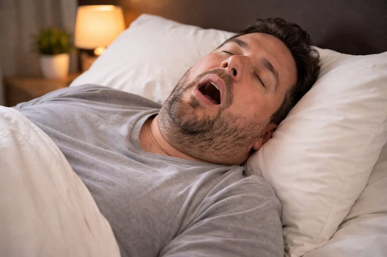 Las personas con sobrepeso tienen más tendencia a roncar. Foto: IA (ChatGPT)