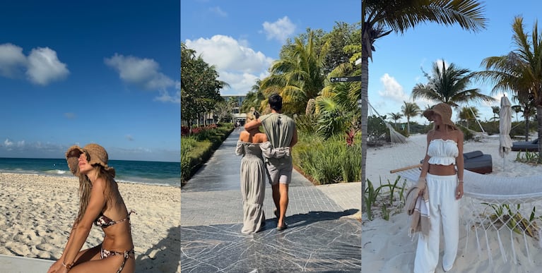 Las piruetas acuáticas de Laurita Fernández y su novio en la mini luna de miel en El Caribe | Créditos: Instagram @holasoylaurita