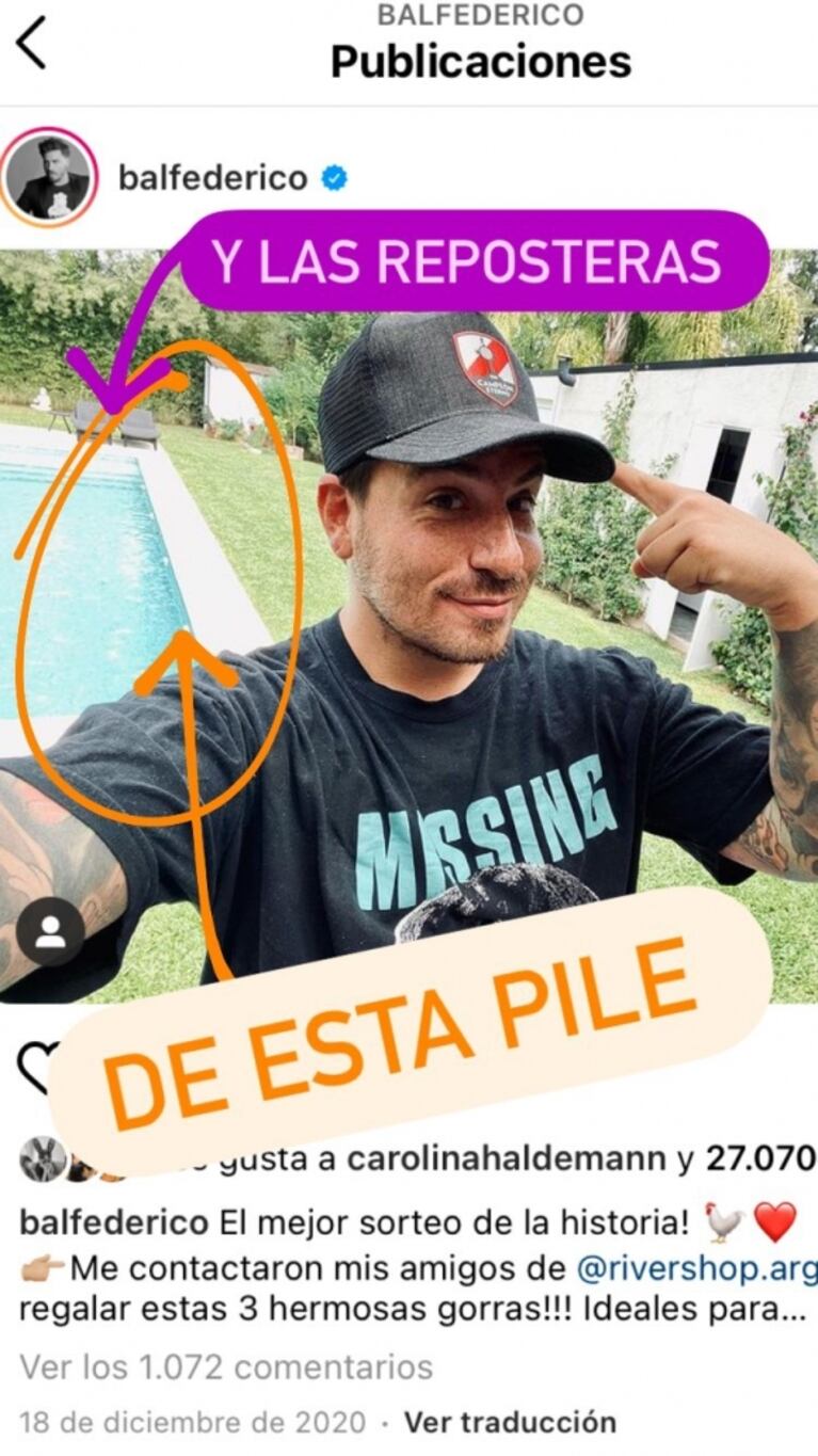 Las pistas del nuevo romance de Fede Bal: las fotos en su famosa "pileta hirviendo"