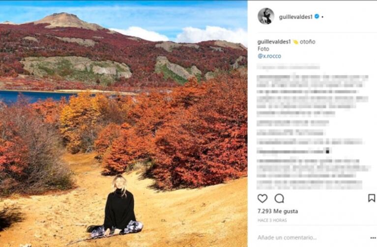 Las postales otoñales de Marcelo Tinelli y Guillermina Valdés en Esquel: "Acuarela de colores" 