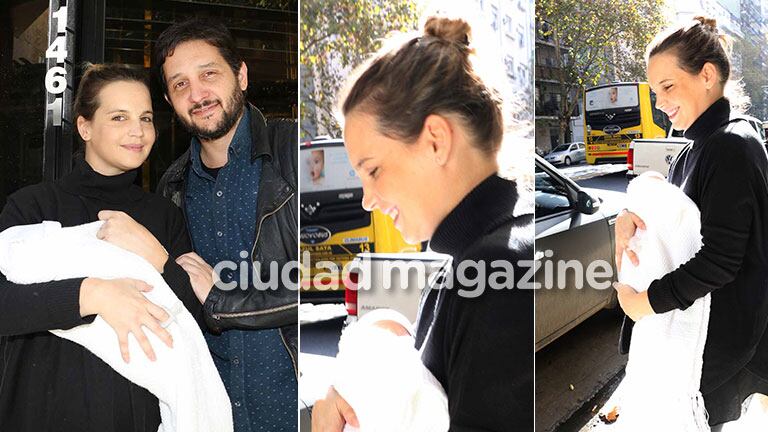 Las primeras fotos de Sabrina Garciarena y Germán Paoloski junto a su bebé (Foto: Movilpress)