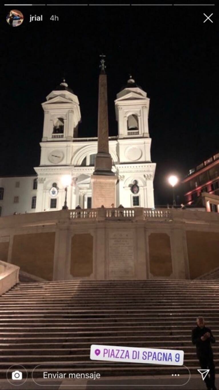 Las primeras postales de la luna de miel de Jorge Rial y Romina Pereiro en Italia