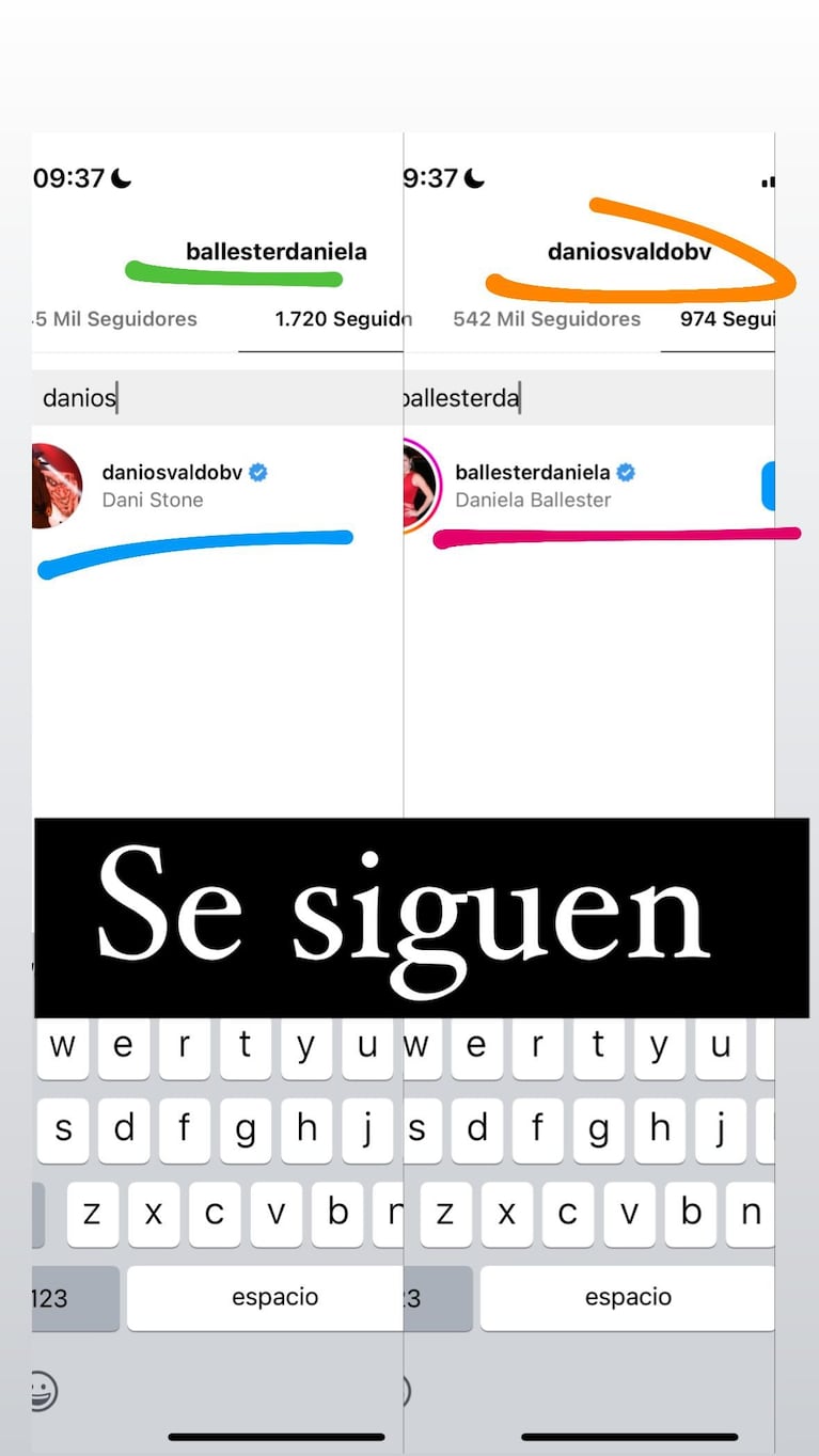 Las pruebas del romance de Daniel Osvaldo y Daniela Ballester (Foto: Instagram @juariu)