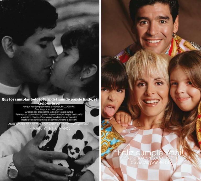 Las publicaciones de Gianinna Maradona por el cumpleaños de Diego (Fotos: Instagram @giamaradona)