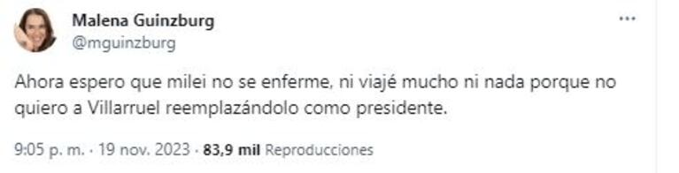 Las reacciones de los famosos tras la victoria de Javier Milei (Foto: Twitter / X)