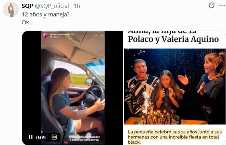 LAS REACCIONES DE LOS USUARIOS DE X AL VER A ALMA MANEJANDO A LOS 12 AÑOS