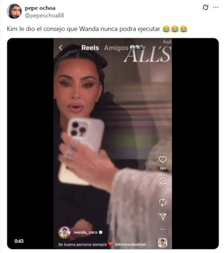 Las repercusiones del consejo de Kim Kardashian aWanda Nara (Foto: Twitter / X