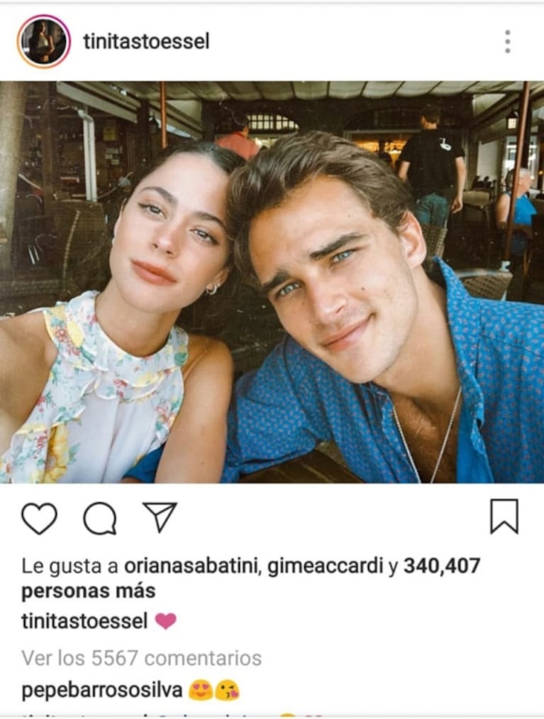 Las románticas postales de Tini Stoessel y Pepe Barroso reconciliados: "No me entra tanto amor en el cuerpo"