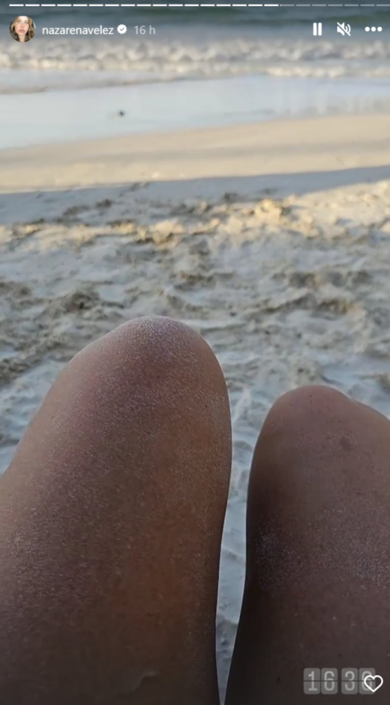 Las románticas vacaciones de Nazarena Vélez y Santiago Caamaño: diversión y mimos en la playa