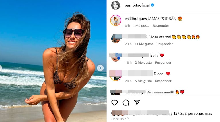 Las sensuales fotos de Pampita con una microbikini animal print que impactaron a Roberto García Moritán
