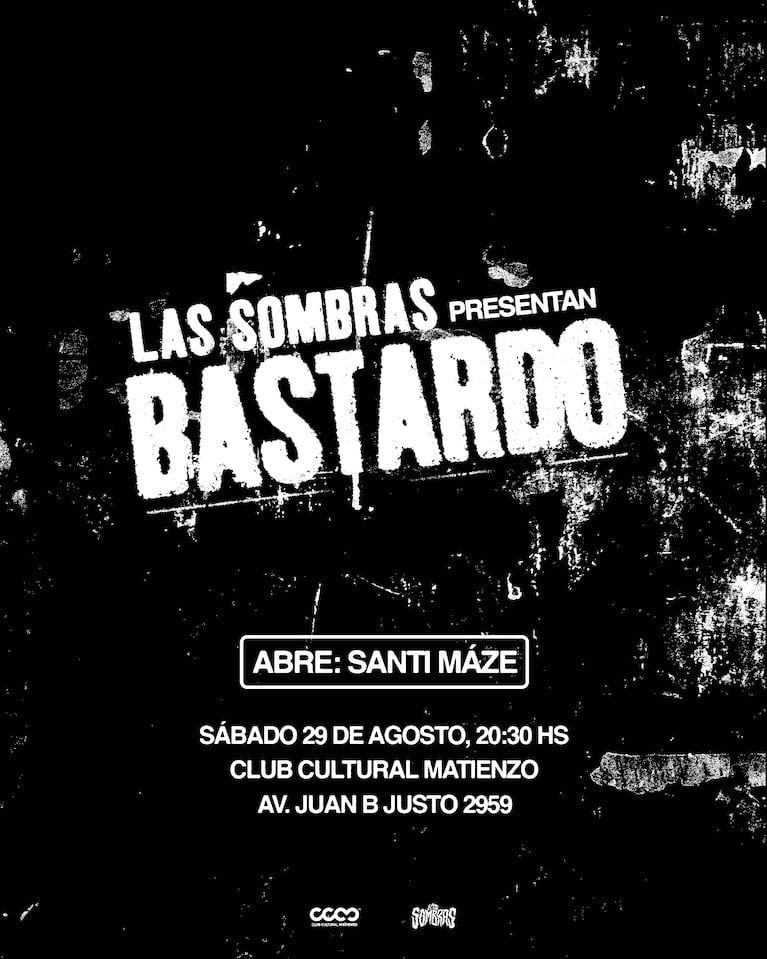 Las Sombras presenta “Bastardo” antes de sus shows en Buenos Aires, Rosario y Córdoba