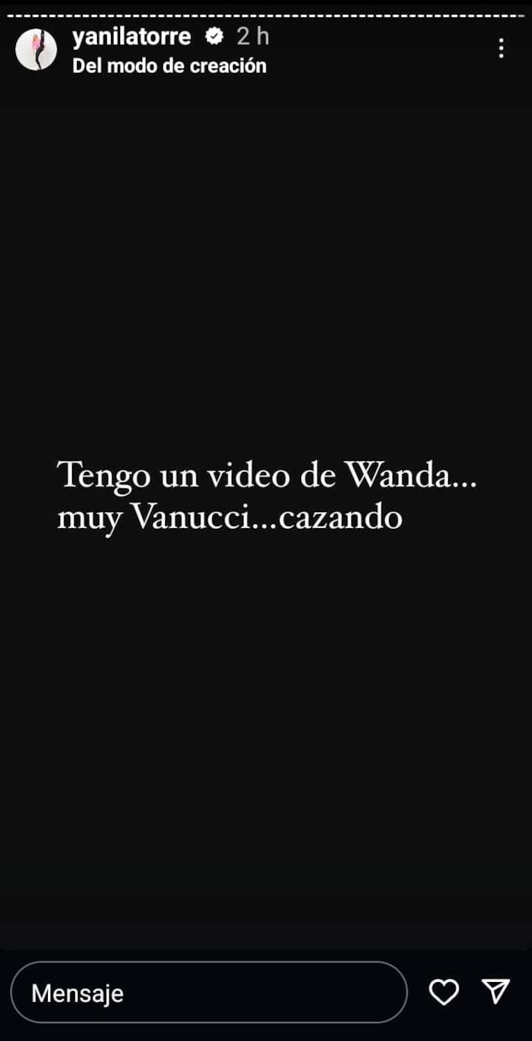 Las stories de Yanina Latorre sobre Wanda Nara (Foto: Instagram @yanilatorre)