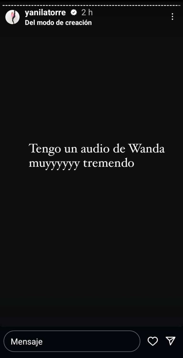 Las stories de Yanina Latorre sobre Wanda Nara (Foto: Instagram @yanilatorre)