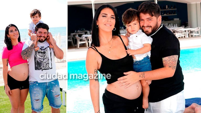 Las tiernas fotos de Diego Junior junto a su hijo Diego Matías y Nunzia Pennino, embarazada: panza a la vista