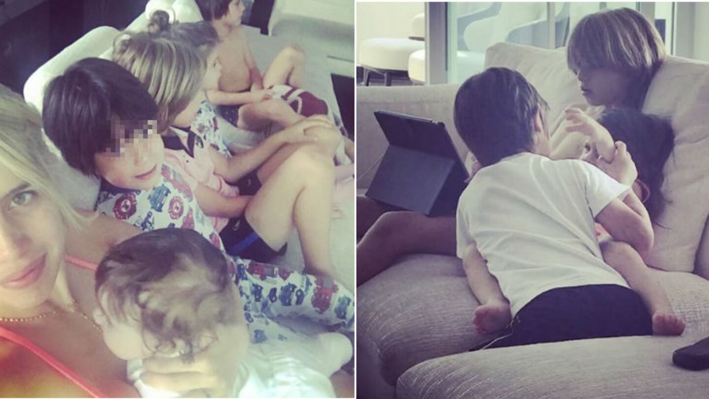 Las tiernas imágenes de Wanda Nara y sus hijos en la mañana del 1º de Mayo.