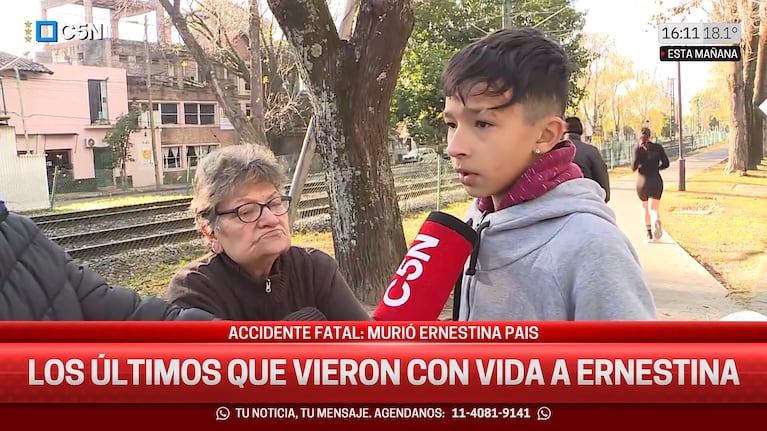 Las últimas palabras de Ernestina Pais tras el accidente ferroviario (C5N)