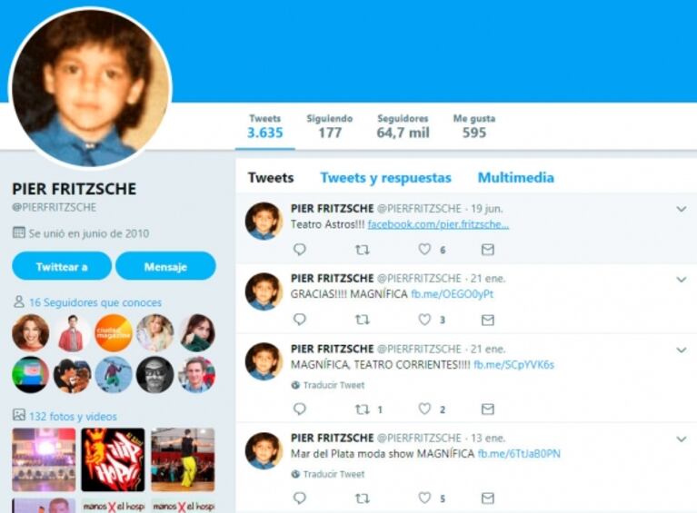 Las últimas publicaciones de Pier Fritzsche en redes sociales: su pasión por la danza y el valor de la amistad