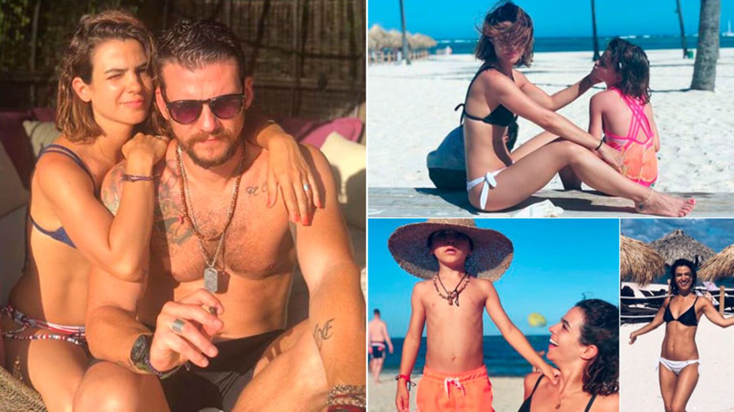 Las vacaciones de Agustina Cherri con sus hijos y su novio en República Dominicana