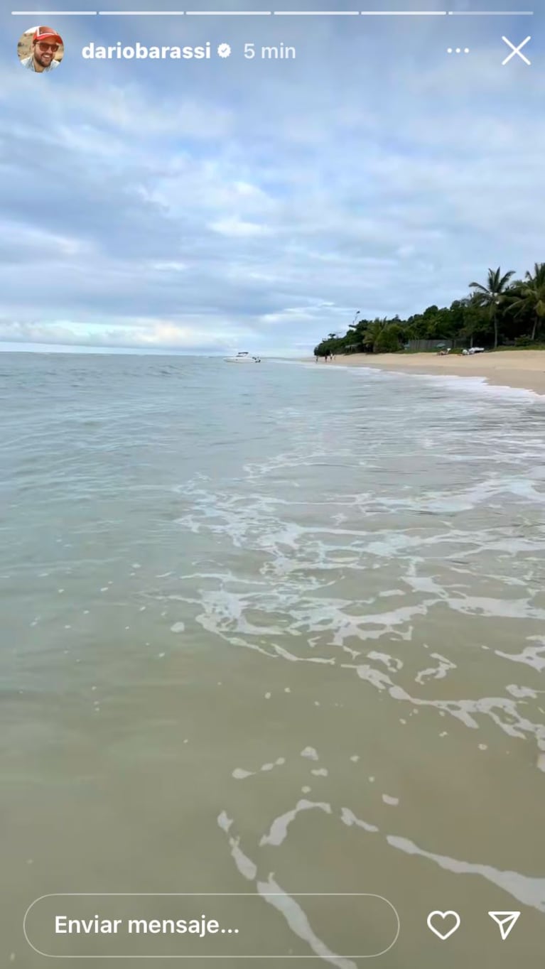 Las vacaciones de Darío Barassi en Brasil (Foto: captura de Instagram/@dariobarassi).