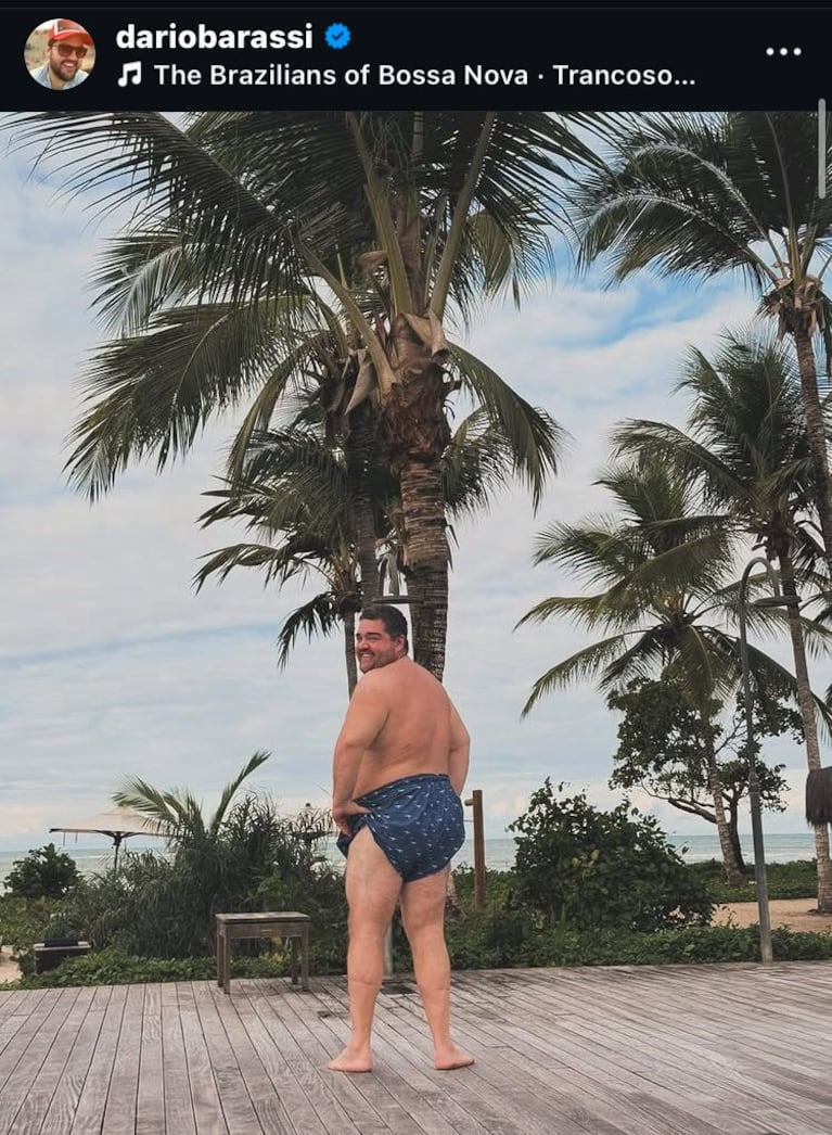 Las vacaciones de Darío Barassi en Brasil (Foto: captura de Instagram/@dariobarassi).