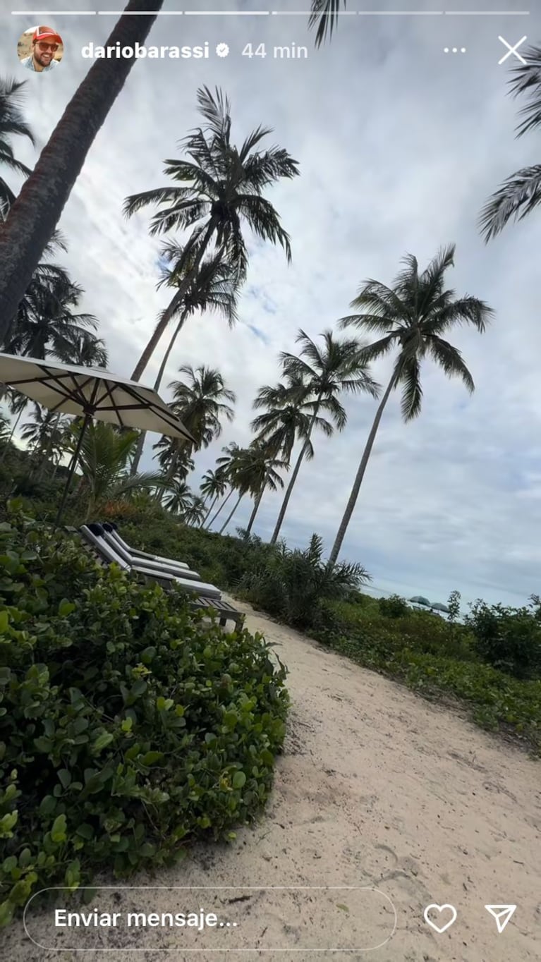 Las vacaciones de Darío Barassi en Brasil (Foto: captura de Instagram/@dariobarassi).